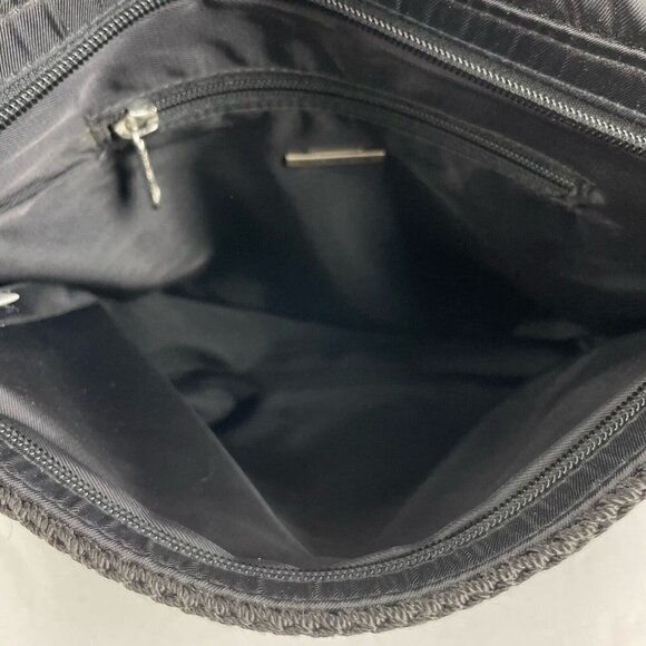 The Sak Crochet Handbag Black Flap Boho Shoulder Bag Purse Bag Charm - Picture 7 of 10